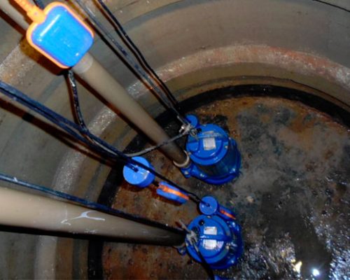 esgotamento de poço de recalque